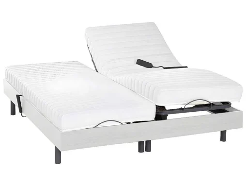Relaxamento Ripas E Estacas - Látex Pandora Ii De Dreamea - Motores Okin - Branco - 2X80X200 Cm