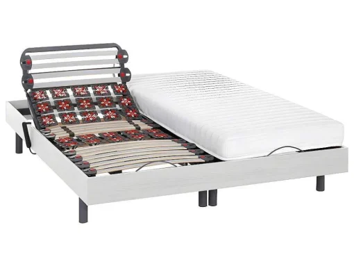Relaxamento Ripas E Estacas - Látex Pandora Ii De Dreamea - Motores Okin - Branco - 2X80X200 Cm