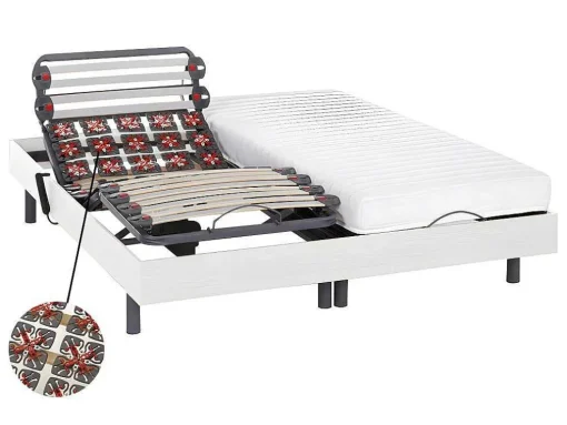 Relaxamento Ripas E Estacas - Látex Pandora Ii De Dreamea - Motores Okin - Branco - 2X80X200 Cm
