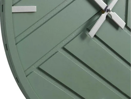 Relógio De Parede Contemporaneo D. 50 Cm Verde E Prateado - Herti