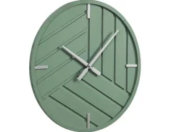 Relógio De Parede Contemporaneo D. 50 Cm Verde E Prateado - Herti