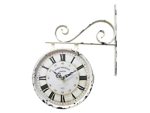 Relógio De Parede De Face Dupla Faubourg Em Ferro - C44Xa34 Cm