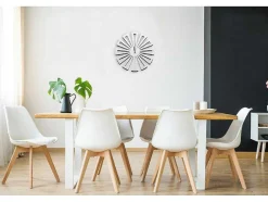 Relógio Geometrico 2, Branco, Preto, 50X1,5X50 Cm, Epikasa