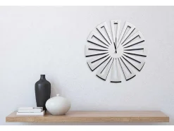 Relógio Geometrico 2, Branco, Preto, 50X1,5X50 Cm, Epikasa