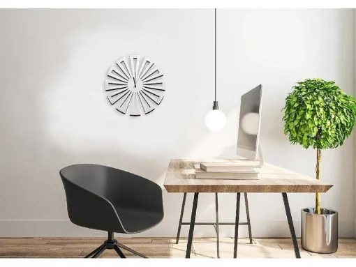 Relógio Geometrico 2, Branco, Preto, 50X1,5X50 Cm, Epikasa