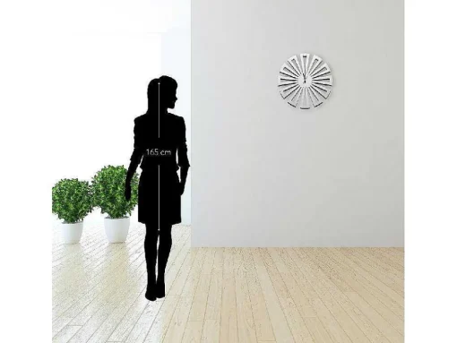 Relógio Geometrico 2, Branco, Preto, 50X1,5X50 Cm, Epikasa