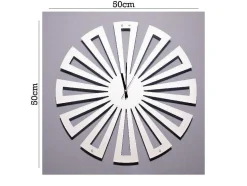 Relógio Geometrico 2, Branco, Preto, 50X1,5X50 Cm, Epikasa