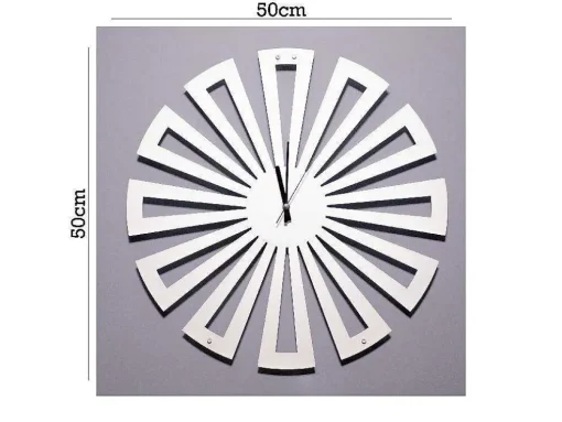 Relógio Geometrico 2, Branco, Preto, 50X1,5X50 Cm, Epikasa