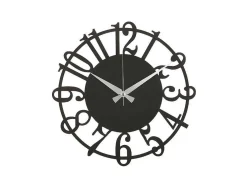 Relógio Numbers 5, Preto, Prata, 50X1,5X50 Cm, Epikasa