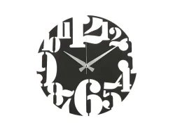 Relógio Numbers 3, Preto, Prata, 50X1,5X50 Cm, Epikasa