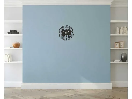 Relógio Numbers 3, Preto, Prata, 50X1,5X50 Cm, Epikasa
