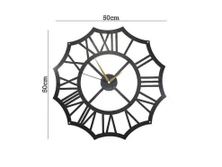 Relógio Romeinse Cijfers, Preto, 50X1,5X50 Cm, Epikasa