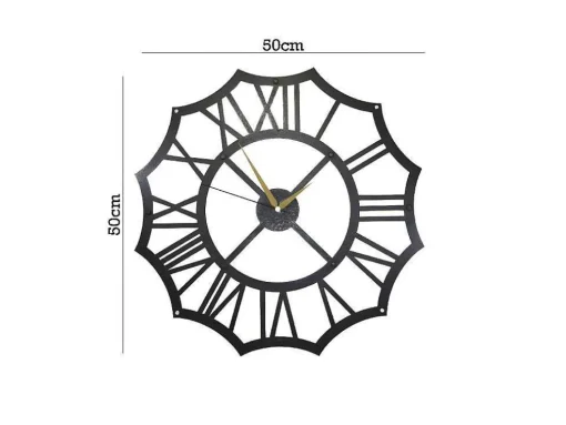 Relógio Romeinse Cijfers, Preto, 50X1,5X50 Cm, Epikasa