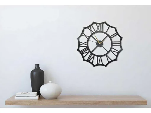 Relógio Romeinse Cijfers, Preto, 50X1,5X50 Cm, Epikasa