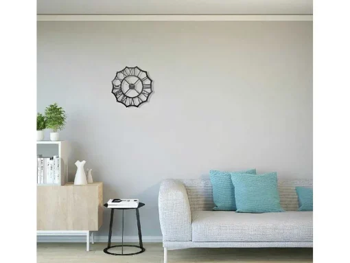 Relógio Romeinse Cijfers, Preto, 50X1,5X50 Cm, Epikasa