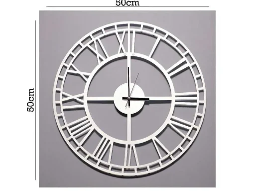 Relógio Vintage 7, Branco, Preto, 50X1,5X50 Cm, Epikasa