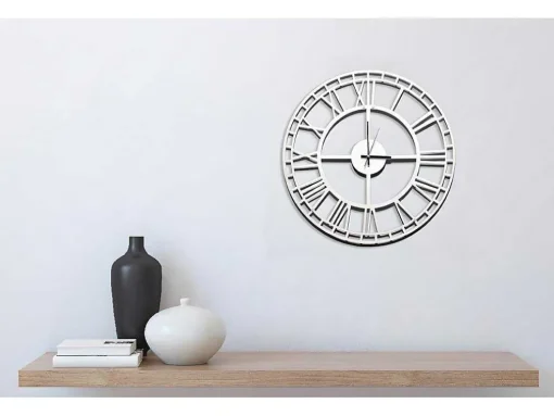 Relógio Vintage 7, Branco, Preto, 50X1,5X50 Cm, Epikasa