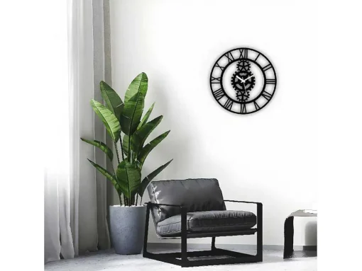 Relógio Vintage 8, Preto, 50X1,5X50 Cm, Epikasa