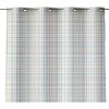 Rideau 100% Coton 1 Piece Blanc A Lignes Pastels 200X260