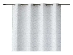 Rideau 100% Coton 1 Piece Blanc A Lignes Vertes 140X260