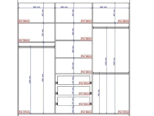 Roupeiro - 3 Portas De Correr - Com Espelho - L205 Cm - Natural E Beige - Didda