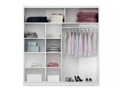 Roupeiro 2 Portas Corredicas Com Espelho De C203 Cm Cor Branco - Autlan