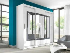 Roupeiro 3 Portas Corredicas Com Espelho De C250 Cm Cor Branco - Autlan