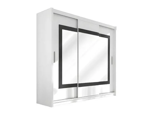 Roupeiro 3 Portas Corredicas Com Espelho De C250 Cm Cor Branco - Autlan