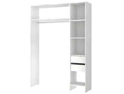 Roupeiro Aberto De Canto Extensivel De C164/214 Cm Cor Branco E Cinza - Gontran