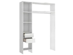 Roupeiro Aberto De Canto Extensivel De C164/214 Cm Cor Branco E Cinza - Gontran
