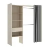 Roupeiro Aberto Extensivel C.110/160 Cm Carvalho E Cinza - Laurent
