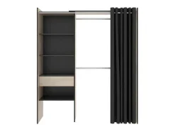 Roupeiro Aberto Extensivel C.110/160 Cm Carvalho E Antracite - Laurent
