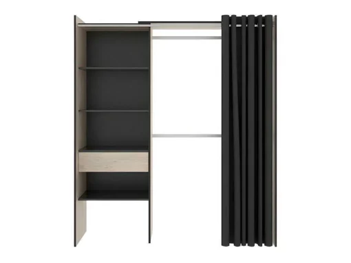 Roupeiro Aberto Extensivel C.110/160 Cm Carvalho E Antracite - Laurent