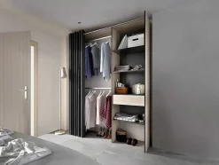 Roupeiro Aberto Extensivel C.110/160 Cm Carvalho E Antracite - Laurent