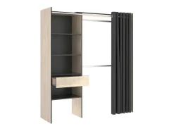 Roupeiro Aberto Extensivel C.110/160 Cm Carvalho E Antracite - Laurent