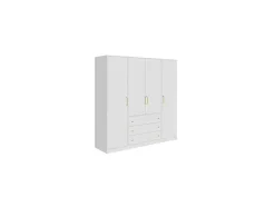 Roupeiro Com 4 Portas E 3 Gavetas C196 Cm Branco - Lizandro