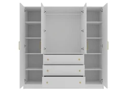 Roupeiro Com 4 Portas E 3 Gavetas C196 Cm Branco - Lizandro