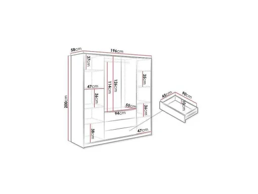 Roupeiro Com 4 Portas E 3 Gavetas C196 Cm Branco - Lizandro