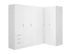 Roupeiro De Canto 6 Portas E 3 Gavetas C213 Cm Branco - Listowel