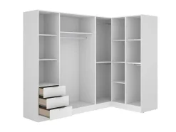 Roupeiro De Canto 6 Portas E 3 Gavetas C213 Cm Branco - Listowel