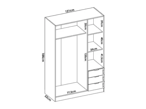 Roupeiro De Canto 6 Portas E 3 Gavetas C213 Cm Branco - Listowel