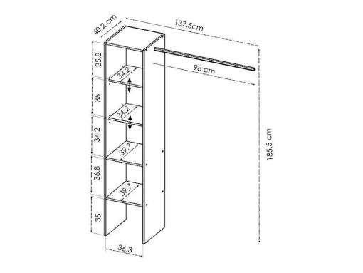 Roupeiro De Canto C225 Cm Branco - Ferdinand