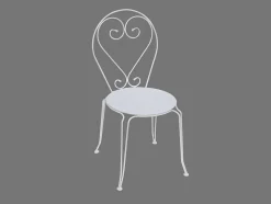 Sala De Jantar De Jardim Em Metal Estilo Ferro Forjado: Uma Mesa E 4 Cadeiras Brancas - Guermantes