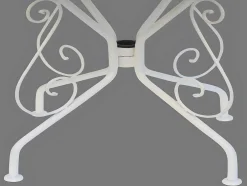 Sala De Jantar De Jardim Em Metal Estilo Ferro Forjado: Uma Mesa E 4 Cadeiras Brancas - Guermantes
