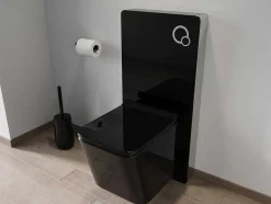 Sanita Suspensa Em Ceramica Preto Mate Com Estrutura De Suporte Decorativo - Clemona