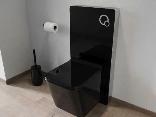 Sanita Suspensa Em Ceramica Preto Mate Com Estrutura De Suporte Decorativo - Clemona