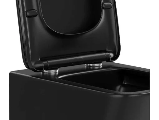 Sanita Suspensa Em Ceramica Preto Mate Com Estrutura De Suporte Decorativo - Clemona
