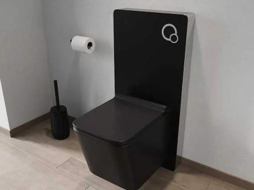Sanita Suspensa Em Ceramica Preto Mate Com Estrutura De Suporte Decorativo - Clemona