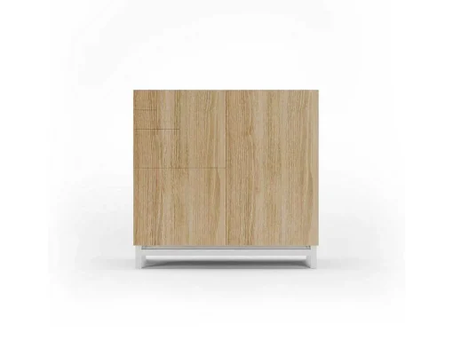 Sapateiro/Móvel Organização - H90Cm X L90Cm X P27Cm Carvalho Dourado Pernas Branco - Copenhague