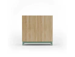 Sapateiro/Móvel Organização - H90Cm X L90Cm X P27Cm Carvalho Dourado Pernas Verde - Copenhague